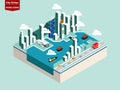 beautiful isometric style design of HongKong city