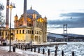 Storm near Grand Imperial Mosque of Sultan Abdulmecid in Ortakoy, Turkey. Royalty Free Stock Photo