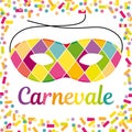 Beautiful italian carnival illustration with an Harlequin mask. Royalty Free Stock Photo