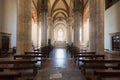 Beautiful Italian church Looking up at painted and decorated curves and arches, supported by stone columns, in an ancient church