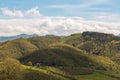 Beautiful Italian Countryside Landscape over Rolling Hills and B Royalty Free Stock Photo