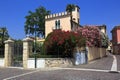 Beautiful italian garden and villa in Bardolino, lake Garda, Italy.