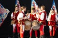 Beautiful Italian girls and boys wear medieval costumes