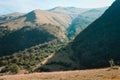 Beautiful italian landscape with hills and mountains on a sunny day Marche, Italy Royalty Free Stock Photo