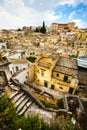 Beautiful Italian medieval village. City of Matera, Italy. Aerial view