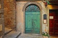 Beautiful Italian street of  small old provincial town Royalty Free Stock Photo