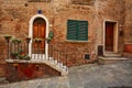 Beautiful Italian street of  small old provincial town Royalty Free Stock Photo