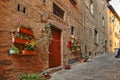 Beautiful Italian street of  small old provincial town Royalty Free Stock Photo