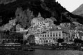 Beautiful Italy Landscape at Amalfi Coast in Black and white Royalty Free Stock Photo