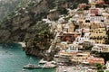 Beautiful Italy Landscape - Positano Village aerial view Royalty Free Stock Photo