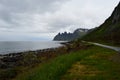 The beautiful jagged mountain of Okshornan on senja island