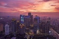 Beautiful Jakarta cityscape under red cloud Royalty Free Stock Photo