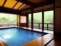 beautiful Japan onsen room , AI Generated