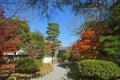 Beautiful Japanese garden in Byodoin Temple Royalty Free Stock Photo