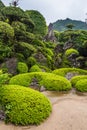 Beautiful Japanese garden in Chiran Samurai district in Kagoshima, Japan Royalty Free Stock Photo