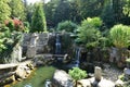A beautiful Japanese garden explored on a sunny summer day. Royalty Free Stock Photo