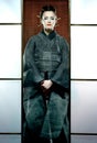 Beautiful japanese kimono woman with samurai sword Royalty Free Stock Photo