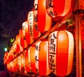 Beautiful Japanese paper lanterns - TOKYO, JAPAN - JUNE 12, 2018 Royalty Free Stock Photo