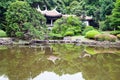 Beautiful japanese park with pagoda Royalty Free Stock Photo