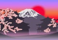 Beautiful Japanese Spring Landscape Template