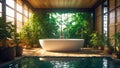 Beautiful Japanese style bathroom interior modern traditional