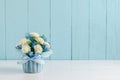 Beautiful Jasmine flower bouquet with blue ribbon bow Royalty Free Stock Photo