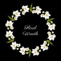 Beautiful jasmine flower circle wreath decoration