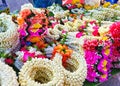 Beautiful jasmine garland for worship at the temple