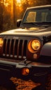 Beautiful Jeep wrangler closeup Professional Photo, Generative AI