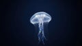 Glowing Jellyfish With Rainbow Colors On Dark Background. Royalty Free Stock Photo