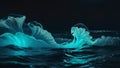 Beautiful jellyfish in the ocean at night. 3d rendering Royalty Free Stock Photo