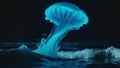 Beautiful jellyfish in the ocean at night. 3d rendering Royalty Free Stock Photo