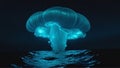 Beautiful jellyfish in the ocean at night. 3d rendering Royalty Free Stock Photo