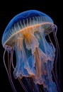 Beautiful jellyfish with a small water bubbles. Royalty Free Stock Photo