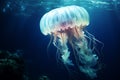 the beautiful jellyfish swim in the ocean