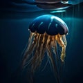 Beautiful jellyfish under the sea - ai generated image Royalty Free Stock Photo