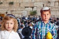 Beautiful Jewish boys in skull-caps