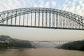 Beautiful Jiujiang Yangtze River Bridge At Dusk Royalty Free Stock Photo