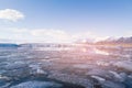 Beautiful Jokulsarlon glacier freezing ice lake, winter season Royalty Free Stock Photo