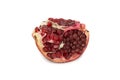 Beautiful, juicy, ripe pomegranate on white background, juicy and bright Garnet without background,