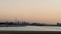 The beautiful Jumeirah beach with the view to Burj Khalifa in Dubai