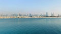 The beautiful Jumeirah beach with the view to Burj Khalifa in Dubai