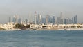 The beautiful Jumeirah beach with the view to Burj Khalifa in Dubai