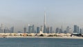 The beautiful Jumeirah beach with the view to Burj Khalifa in Dubai