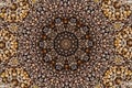 Beautiful kaleidoscopic pattern with beads embroidery. Royalty Free Stock Photo