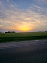 Beautiful Kansas Yellow Sunset and Road