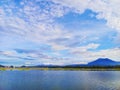 Beautiful Karangkates Lake with Mount Putri Tidur Malang, East Java Royalty Free Stock Photo