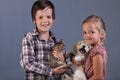 Beautiful kids with their lovely pets