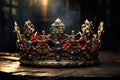 Beautiful king crown. Fantasy medieval period. Generative AI