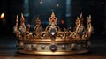 Beautiful king crown. Fantasy medieval period. Generative AI